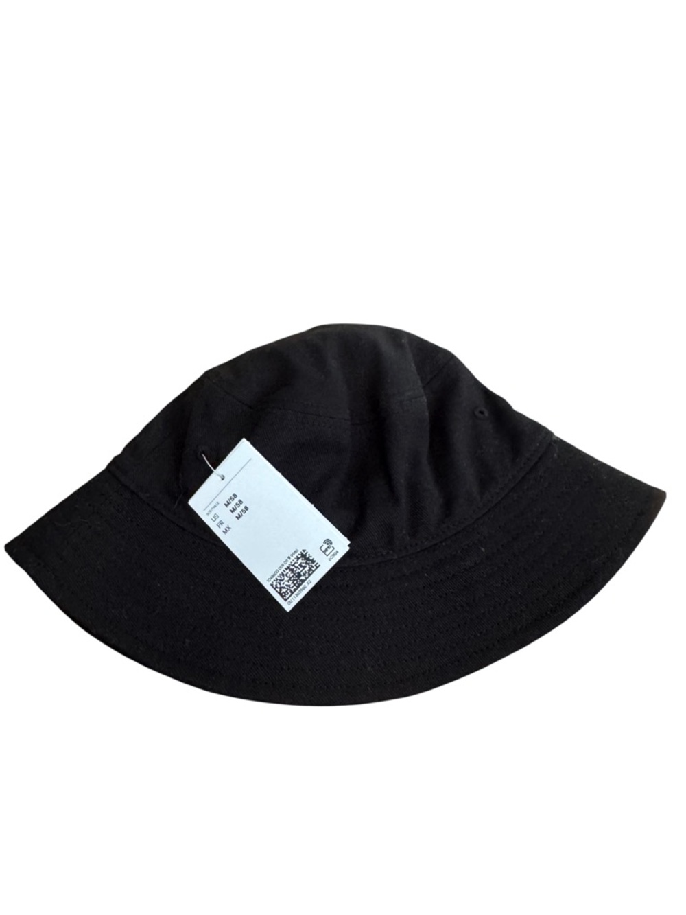 H&M Black Bucket Hat 100% Cotton M/58